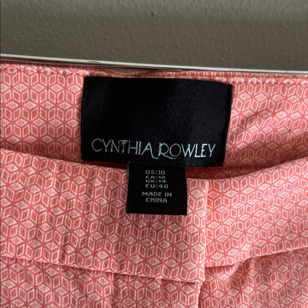 Cynthia Rowley Geometric Coral Pants